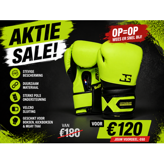 JOYA Gear Bokshandschoenen - LIME GROEN/ZWART - Performance Velcro Model