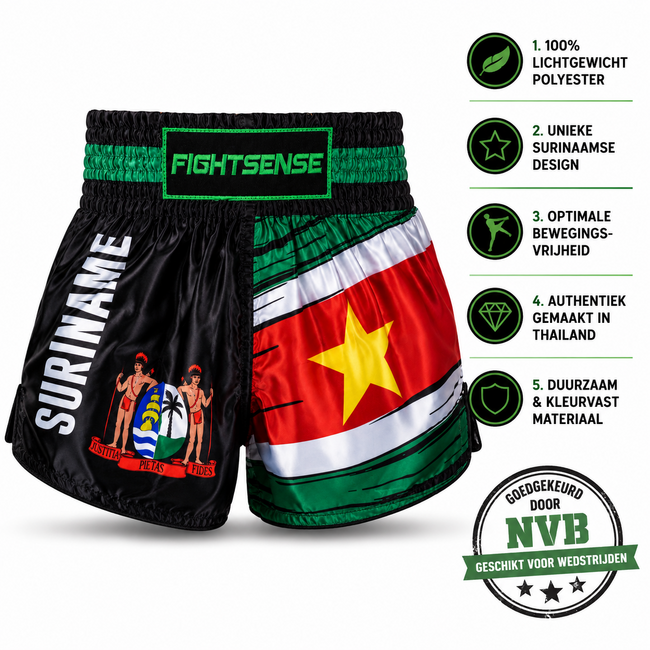 Fightsense Fightshort – Suriname Edition – Fightshort voor vechtsport en training