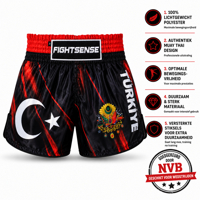 Fightsense Short – Turkije V2 – Sportshort voor vechtsport en training