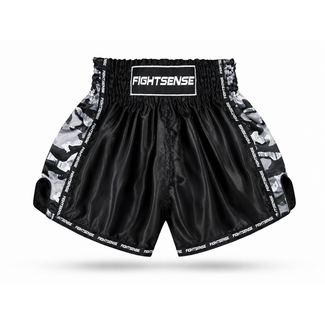 Fightsense Muay Thai Short V2 – Black/Grey