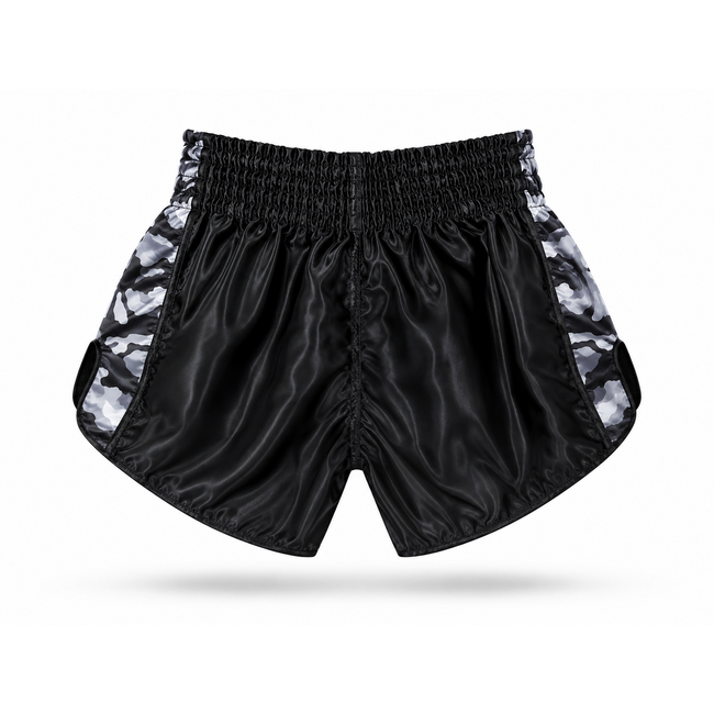 Fightsense Muay Thai Short V2 – Black/Grey – Fightshort voor vechtsport en training