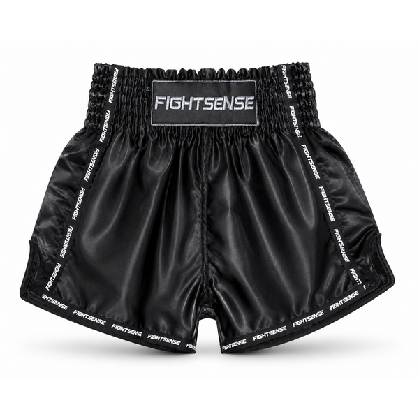 Fightsense Short de Muay Thaï V2 – noir/noir