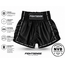 Fightsense Muay Thai Short V2 – Black/Black – Fightshort voor vechtsport en training