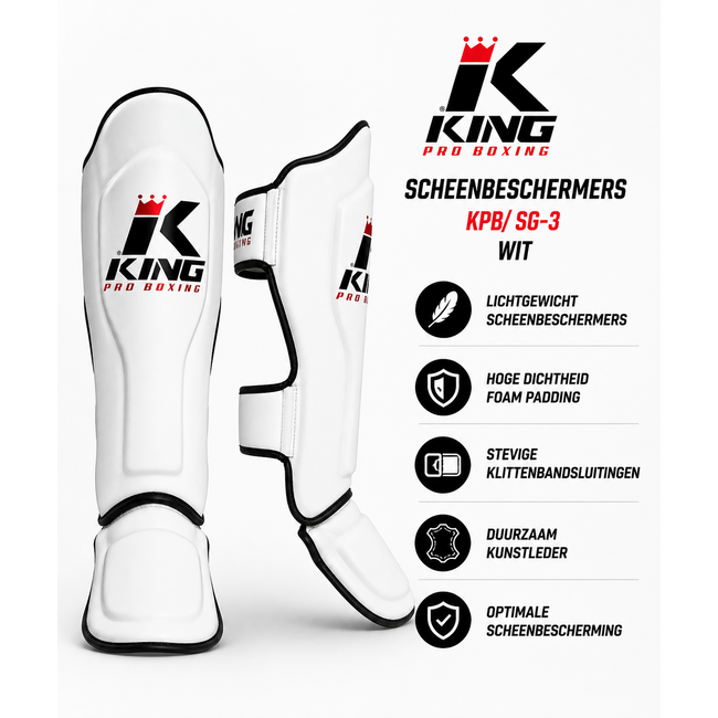 King Pro Boxing King - Scheenbeschermers- KPB/ SG-3 - WIT