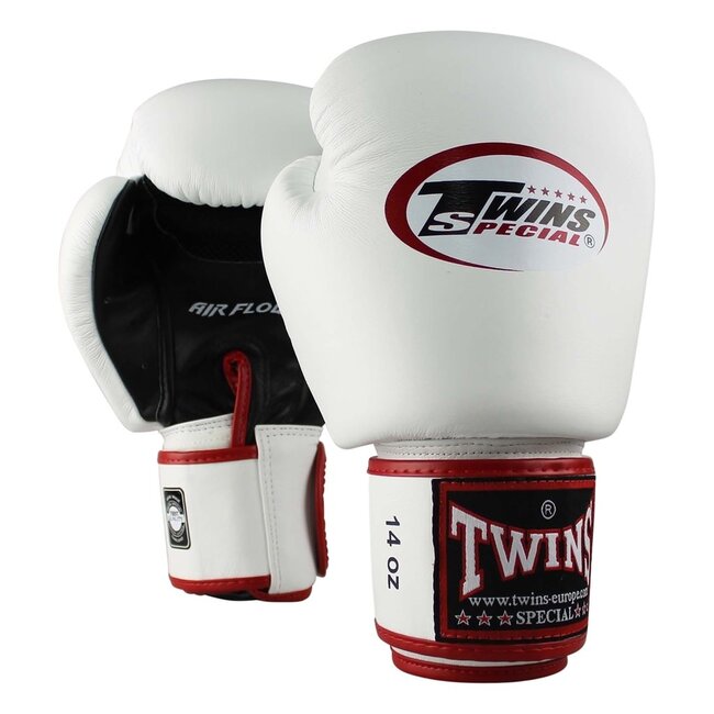 Twins Special BGVL 3 Air Leren Bokshandschoenen – Wit/Zwart – 10oz, 12oz, 14oz en 16oz