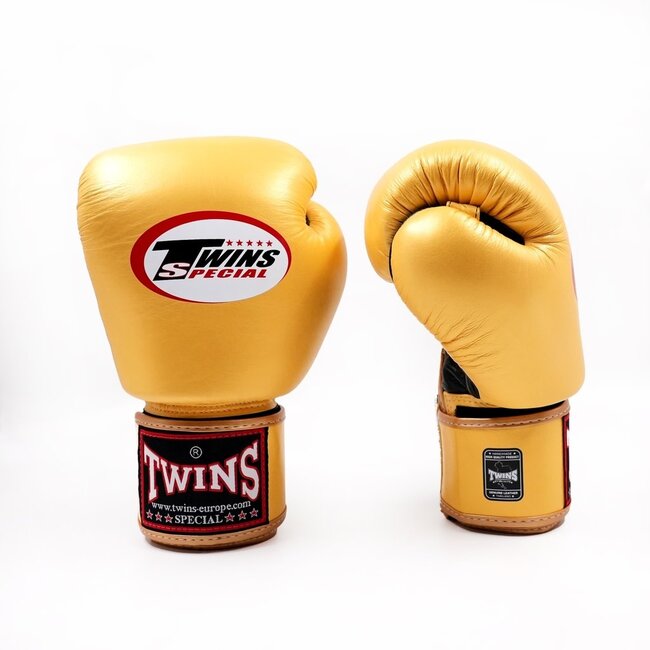 Twins Special BGVL 3 Air Leren Bokshandschoenen – Zwart/Goud – 12oz, 14oz en 16oz