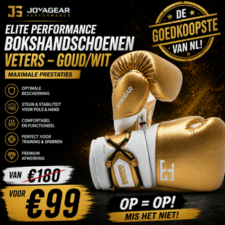 JOYA Joya Performance Bokshandschoenen met Veters – Goud/Wit