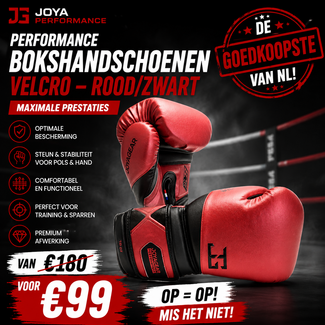 JOYA Joya Gear Bokshandschoenen - Rood/Zwart - Performance Velcro Model