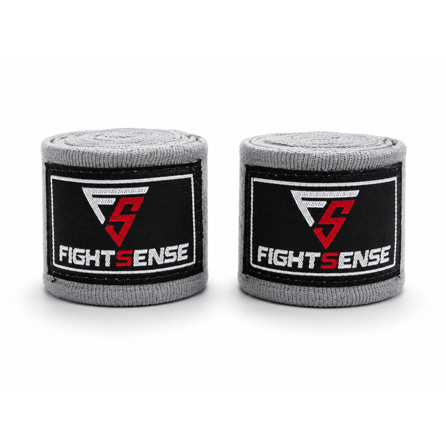 Fightsense bandages – Grijs – 500CM – Boksbandages voor vechtsport en training