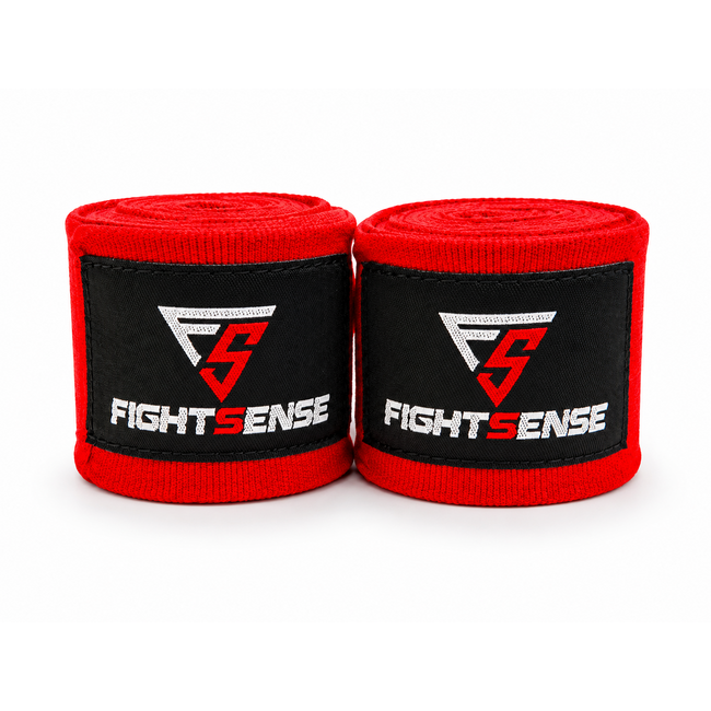 Fightsense Bandage – Rood – 500cm – Boksbandages voor vechtsport en training