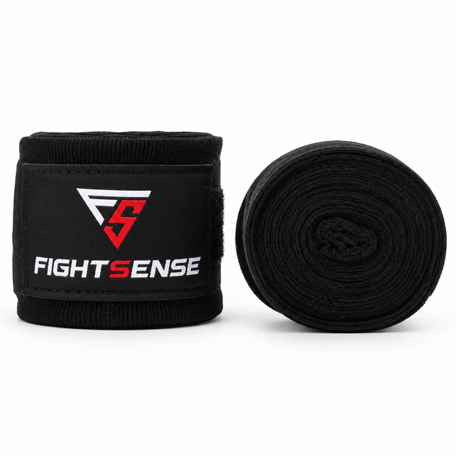 Fightsense FightSense Bandages 500 cm – Zwart – Katoen met Klittenbandsluiting