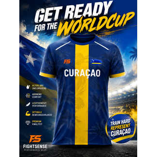 Fightsense FightSense Curaçao Performance T-Shirt – Blue/Yellow