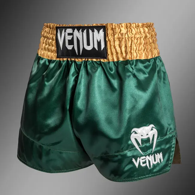 Venum MUAY THAI SHORTS CLASSIC-GREEN/GOLD/WHITE