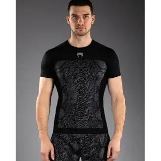 Venum G-Fit Scales Short Sleeve Rashguard - Black/ Charcoal Grey