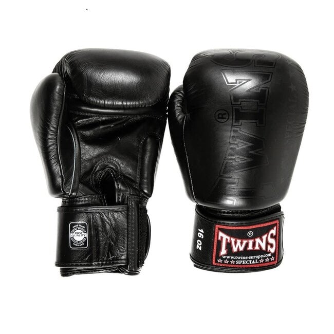 Twins Special BGVL 8 Core Leren Bokshandschoenen – Black on Black – 10oz, 12oz, 14oz en 16oz