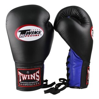 Twins Special BGLL1 – Zwart/Blauw Bokshandschoenen met Veters