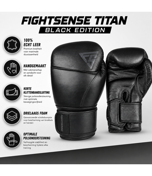 Fightsense Fightsense Titan – Bokshandschoenen – Black