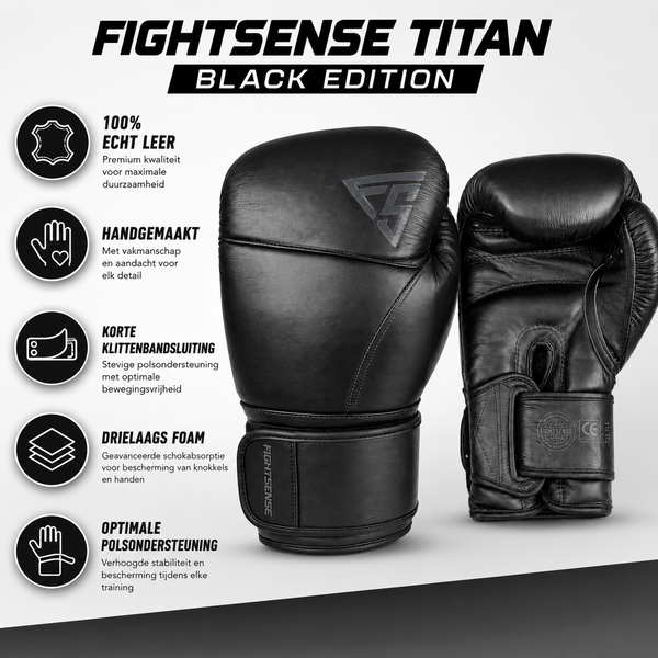 Fightsense Titan – gants de boxe – noir