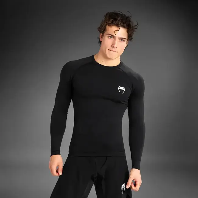 Venum Venum Contender Long Sleeve Rashguard – Zwart/Wit – Compressiepasvorm
