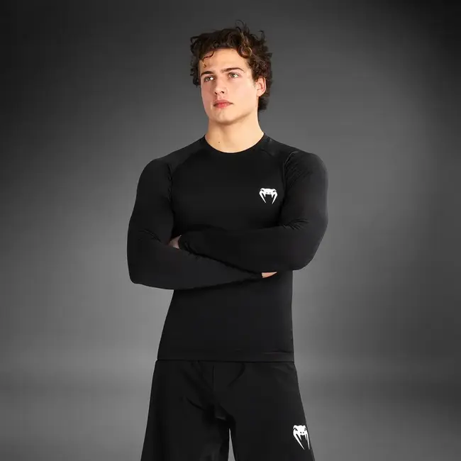 Venum Venum Contender Long Sleeve Rashguard – Zwart/Wit – Compressiepasvorm