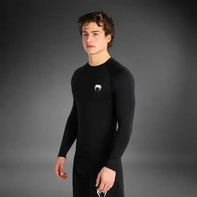 Venum Venum Contender Long Sleeve Rashguard – Zwart/Wit – Compressiepasvorm