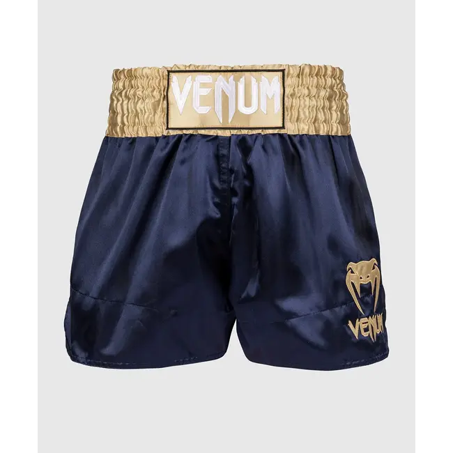 Venum Classic Muay Thai Shorts - Navy Blue/Gold