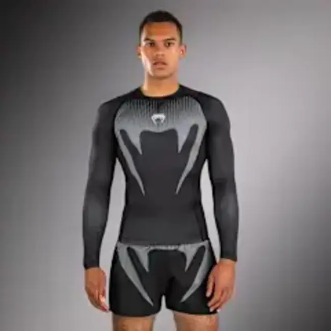 Venum Venum No Gi Rashguards - Black/ Silver Grey
