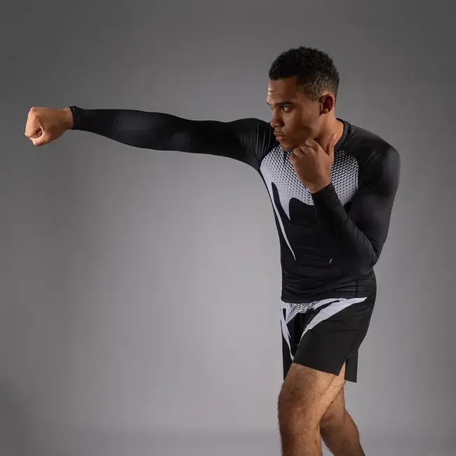Venum No Gi Rashguard Lange Mouwen – Zwart/Wit