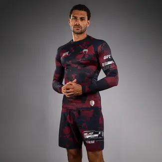 Venum UFC Zenith by Venum Long Sleeve Rashguard – Marineblauw/Bordeaux/Zilver