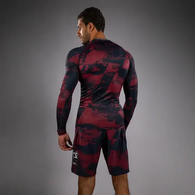 Venum UFC Zenith by Venum Authentic Fight Week Long Sleeve Rashguard – Marineblauw/Bordeaux/Zilver
