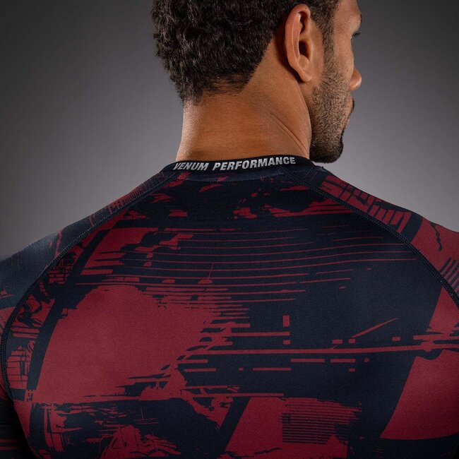 Venum UFC Zenith by Venum Authentic Fight Week Long Sleeve Rashguard – Marineblauw/Bordeaux/Zilver