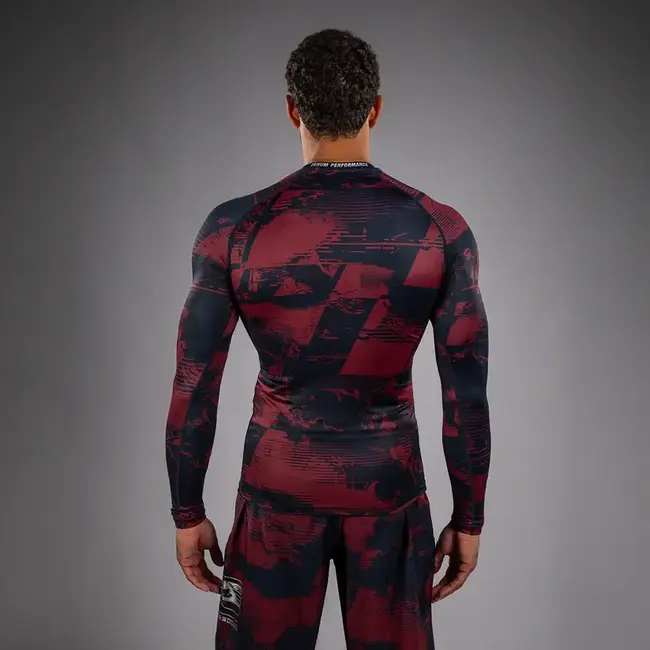 Venum UFC Zenith by Venum Authentic Fight Week Long Sleeve Rashguard – Marineblauw/Bordeaux/Zilver