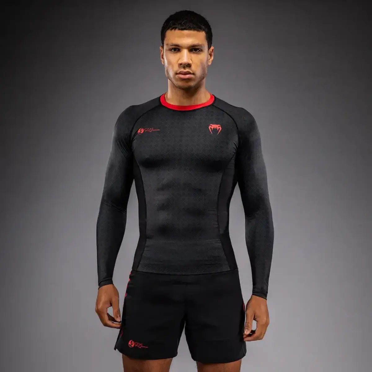 Venum Roger Gracie Signature manches longues Rashguard – noir/rouge