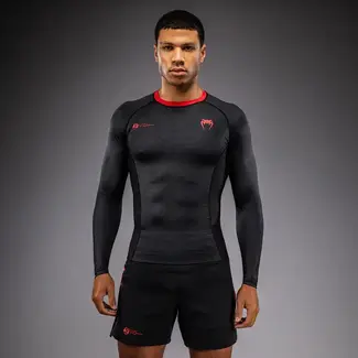 Venum Roger Gracie Signature Long Sleeve Rashguard – Black/Red