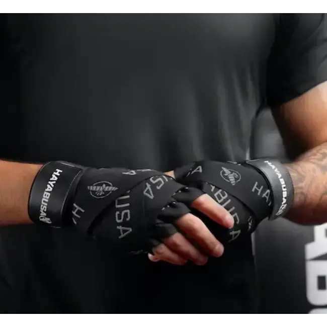 Hayabusa Deluxe Hand Wraps Bandages – Black – 460 cm – Extra Ondersteuning voor Handen en Polsen
