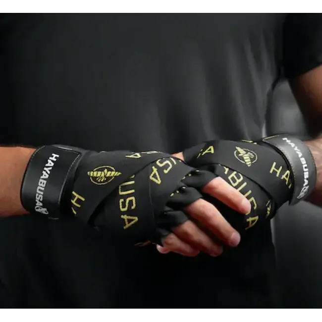 Hayabusa Deluxe Hand Wraps Bandages – Zwart/Goud – 460 cm – Extra Ondersteuning voor Handen en Polsen