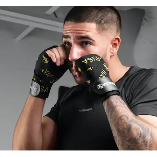 Hayabusa Deluxe Hand Wraps Bandages – Zwart/Goud – 460 cm – Extra Ondersteuning voor Handen en Polsen