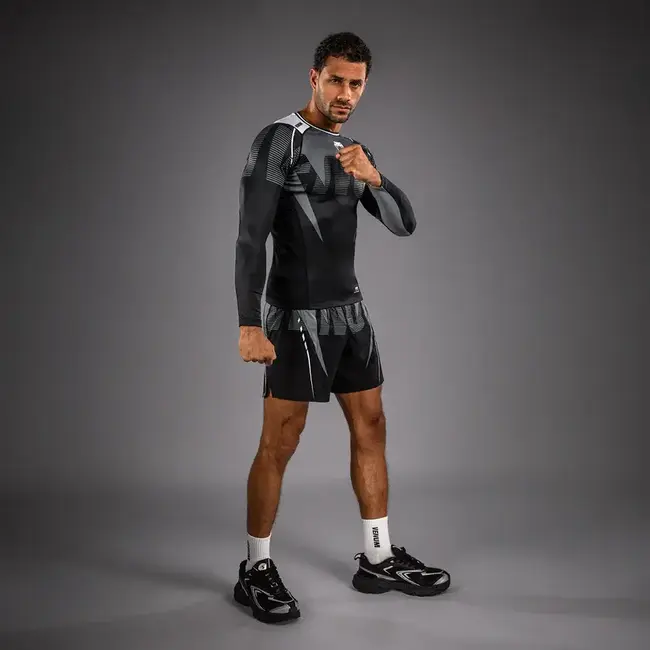Venum Venum Adrenaline Rashguard Lange Mouwen – Zwart/Zilvergrijs