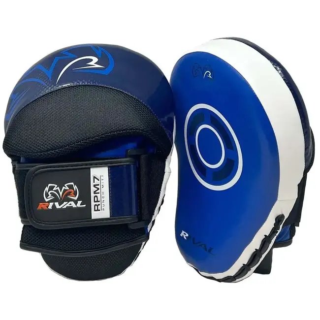 Rival RPM7 Focus Mitts – Gebogen Stootpads – Blauw/Wit