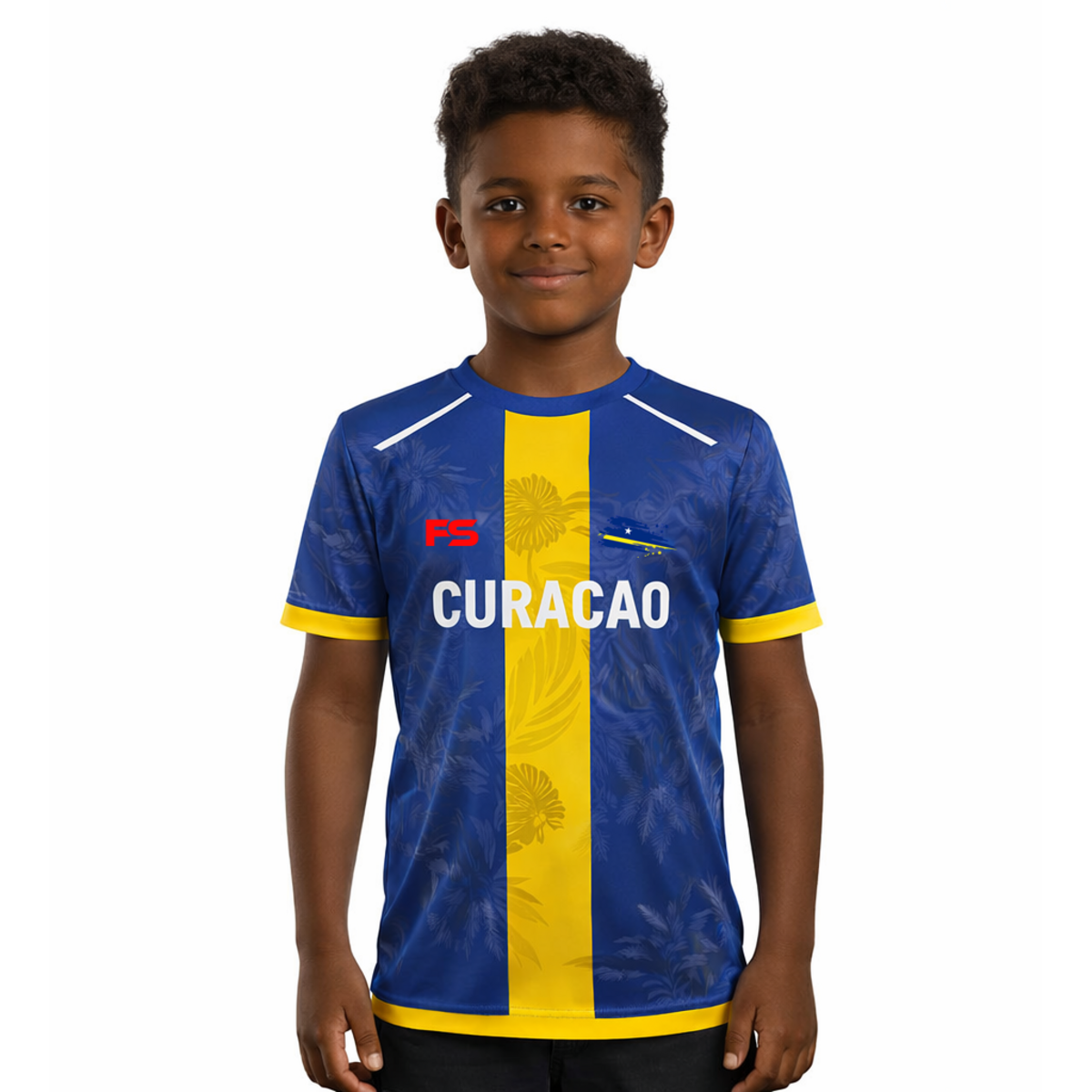 Fightsense Curaçao Performance enfant T-shirt – bleu/jaune