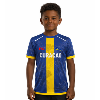 Fightsense Curaçao Performance Kids T-shirt – Blauw/Geel