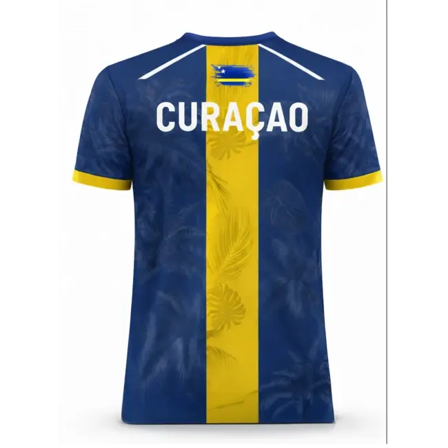 Fightsense Curaçao Performance Kids T-shirt – Blauw/Geel – Sportshirt voor kinderen