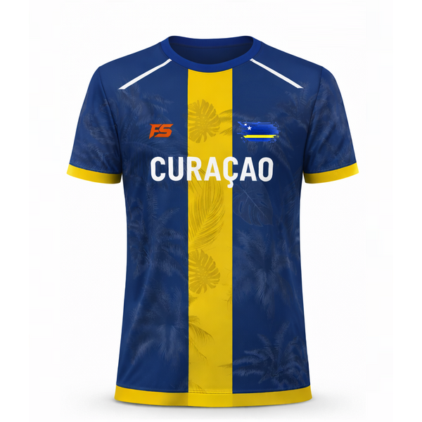 Fightsense Curaçao Performance T-Shirt – Blau/Gelb