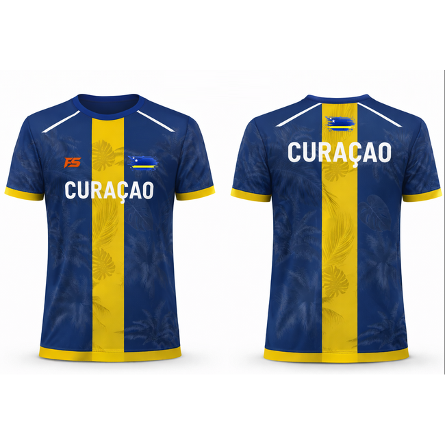 Fightsense FightSense Curaçao Performance T-Shirt – Blue/Yellow