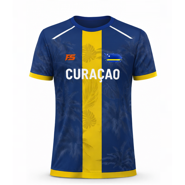 Fightsense FightSense Curaçao Performance T-Shirt – Blue/Yellow