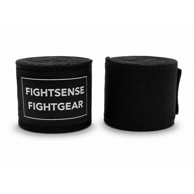 Fightsense ImpactWrap 500 Handwraps – Zwarte boksbandages van 500 cm