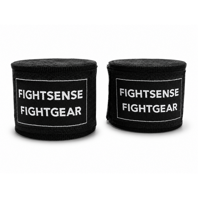 Fightsense ImpactWrap 500 Handwraps – Zwarte boksbandages van 500 cm