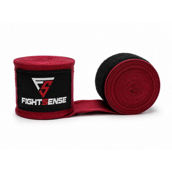 Fightsense Hand wraps 500 cm – Bordeaux red
