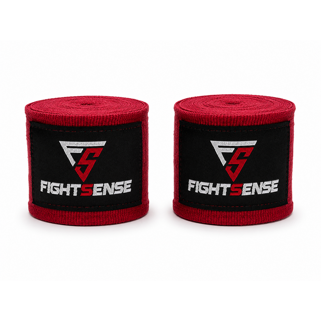 Fightsense Bandages 500 cm – Bordeauxrood – Ondersteuning voor boksen en kickboksen