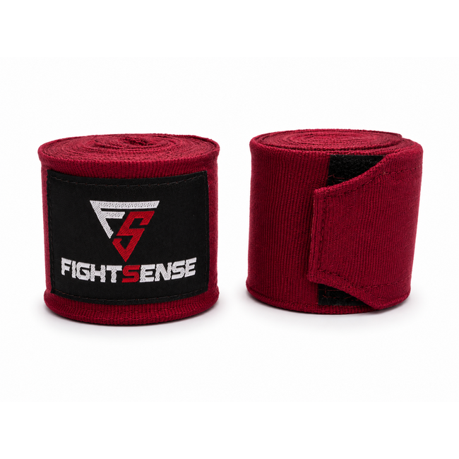 Fightsense Bandages 500 cm – Bordeauxrood – Ondersteuning voor boksen en kickboksen